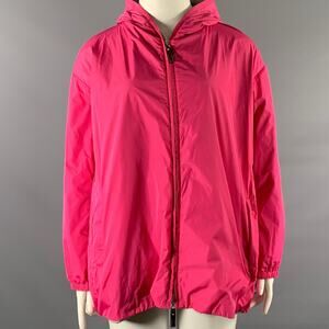 MAX MARA Size XL Pink Grey Polyamide Quilted Reversible Jacket